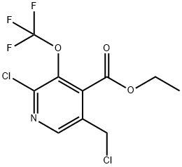 Ethyl 2-chloro-5-(chloromethyl)-3-(trifluoromethoxy)pyridine-4-carboxylate 구조식 이미지