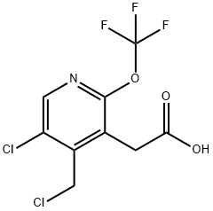 5-Chloro-4-(chloromethyl)-2-(trifluoromethoxy)pyridine-3-acetic acid Structure