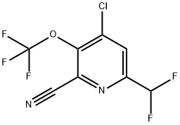 4-Chloro-2-cyano-6-(difluoromethyl)-3-(trifluoromethoxy)pyridine Structure