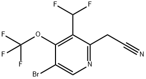 5-Bromo-3-(difluoromethyl)-4-(trifluoromethoxy)pyridine-2-acetonitrile Structure