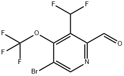 5-Bromo-3-(difluoromethyl)-4-(trifluoromethoxy)pyridine-2-carboxaldehyde Structure