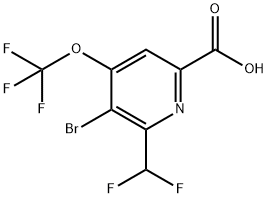 3-Bromo-2-(difluoromethyl)-4-(trifluoromethoxy)pyridine-6-carboxylic acid Structure