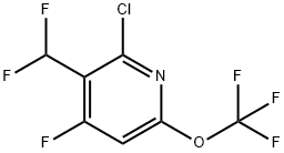 2-Chloro-3-(difluoromethyl)-4-fluoro-6-(trifluoromethoxy)pyridine Structure