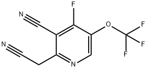 3-Cyano-4-fluoro-5-(trifluoromethoxy)pyridine-2-acetonitrile Structure