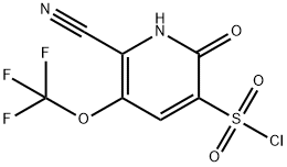 2-Cyano-6-hydroxy-3-(trifluoromethoxy)pyridine-5-sulfonyl chloride Structure