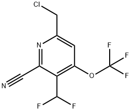 6-(Chloromethyl)-2-cyano-3-(difluoromethyl)-4-(trifluoromethoxy)pyridine Structure