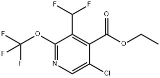Ethyl 5-chloro-3-(difluoromethyl)-2-(trifluoromethoxy)pyridine-4-carboxylate 구조식 이미지