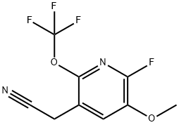 2-Fluoro-3-methoxy-6-(trifluoromethoxy)pyridine-5-acetonitrile Structure