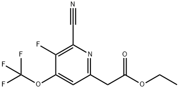 Ethyl 2-cyano-3-fluoro-4-(trifluoromethoxy)pyridine-6-acetate Structure