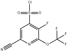 6-Cyano-3-fluoro-2-(trifluoromethoxy)pyridine-4-sulfonyl chloride Structure