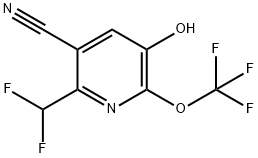 3-Cyano-2-(difluoromethyl)-5-hydroxy-6-(trifluoromethoxy)pyridine Structure