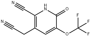 2-Cyano-6-hydroxy-5-(trifluoromethoxy)pyridine-3-acetonitrile Structure