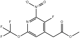 Methyl 3-fluoro-2-nitro-6-(trifluoromethoxy)pyridine-4-acetate Structure