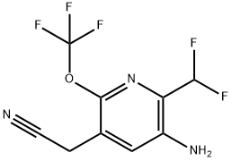 3-Amino-2-(difluoromethyl)-6-(trifluoromethoxy)pyridine-5-acetonitrile Structure