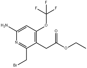 Ethyl 6-amino-2-(bromomethyl)-4-(trifluoromethoxy)pyridine-3-acetate Structure