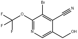 3-Bromo-4-cyano-2-(trifluoromethoxy)pyridine-5-methanol Structure