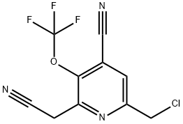 6-(Chloromethyl)-4-cyano-3-(trifluoromethoxy)pyridine-2-acetonitrile Structure