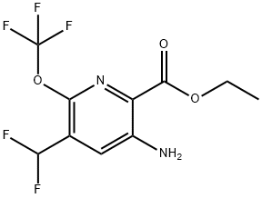 Ethyl 3-amino-5-(difluoromethyl)-6-(trifluoromethoxy)pyridine-2-carboxylate Structure