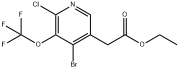 Ethyl 4-bromo-2-chloro-3-(trifluoromethoxy)pyridine-5-acetate Structure