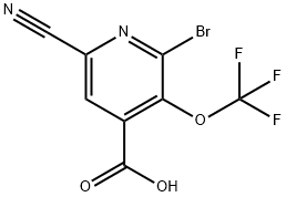 2-Bromo-6-cyano-3-(trifluoromethoxy)pyridine-4-carboxylic acid Structure