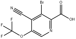 3-Bromo-4-cyano-5-(trifluoromethoxy)pyridine-2-carboxylic acid Structure