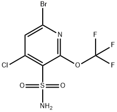 6-Bromo-4-chloro-2-(trifluoromethoxy)pyridine-3-sulfonamide Structure