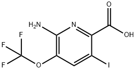 2-Amino-5-iodo-3-(trifluoromethoxy)pyridine-6-carboxylic acid Structure