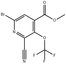 Methyl 6-bromo-2-cyano-3-(trifluoromethoxy)pyridine-4-carboxylate 구조식 이미지
