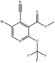 Methyl 5-bromo-4-cyano-2-(trifluoromethoxy)pyridine-3-carboxylate Structure