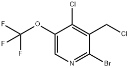 2-Bromo-4-chloro-3-(chloromethyl)-5-(trifluoromethoxy)pyridine Structure