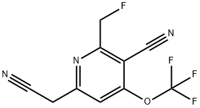 3-Cyano-2-(fluoromethyl)-4-(trifluoromethoxy)pyridine-6-acetonitrile Structure