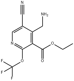 Ethyl 4-(aminomethyl)-5-cyano-2-(trifluoromethoxy)pyridine-3-carboxylate Structure