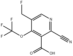 2-Cyano-5-(fluoromethyl)-4-(trifluoromethoxy)pyridine-3-carboxylic acid Structure