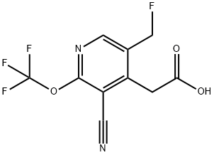 3-Cyano-5-(fluoromethyl)-2-(trifluoromethoxy)pyridine-4-acetic acid Structure