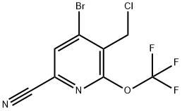 4-Bromo-3-(chloromethyl)-6-cyano-2-(trifluoromethoxy)pyridine Structure