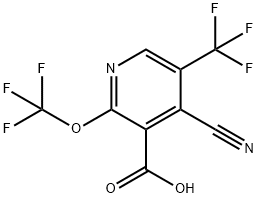 4-Cyano-2-(trifluoromethoxy)-5-(trifluoromethyl)pyridine-3-carboxylic acid Structure