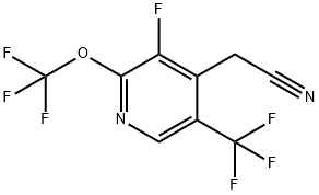 3-Fluoro-2-(trifluoromethoxy)-5-(trifluoromethyl)pyridine-4-acetonitrile Structure