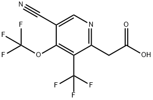 5-Cyano-4-(trifluoromethoxy)-3-(trifluoromethyl)pyridine-2-acetic acid Structure