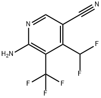 2-Amino-5-cyano-4-(difluoromethyl)-3-(trifluoromethyl)pyridine Structure