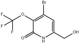 4-Bromo-2-hydroxy-3-(trifluoromethoxy)pyridine-6-methanol Structure