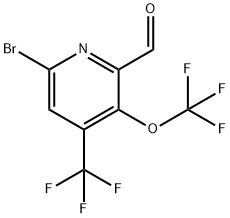 6-Bromo-3-(trifluoromethoxy)-4-(trifluoromethyl)pyridine-2-carboxaldehyde Structure