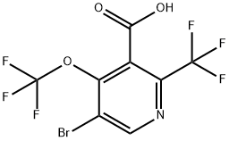 5-Bromo-4-(trifluoromethoxy)-2-(trifluoromethyl)pyridine-3-carboxylic acid Structure