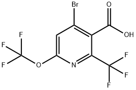 4-Bromo-6-(trifluoromethoxy)-2-(trifluoromethyl)pyridine-3-carboxylic acid Structure