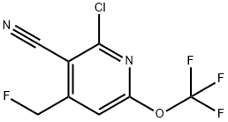 2-Chloro-3-cyano-4-(fluoromethyl)-6-(trifluoromethoxy)pyridine Structure