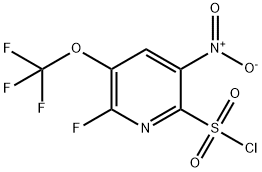 2-Fluoro-5-nitro-3-(trifluoromethoxy)pyridine-6-sulfonyl chloride Structure