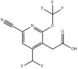 6-Cyano-4-(difluoromethyl)-2-(trifluoromethoxy)pyridine-3-acetic acid Structure