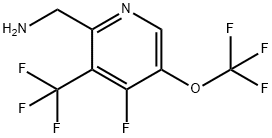 2-(Aminomethyl)-4-fluoro-5-(trifluoromethoxy)-3-(trifluoromethyl)pyridine Structure