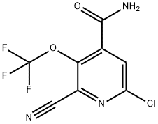 6-Chloro-2-cyano-3-(trifluoromethoxy)pyridine-4-carboxamide Structure