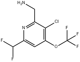 2-(Aminomethyl)-3-chloro-6-(difluoromethyl)-4-(trifluoromethoxy)pyridine Structure