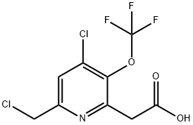 4-Chloro-6-(chloromethyl)-3-(trifluoromethoxy)pyridine-2-acetic acid Structure